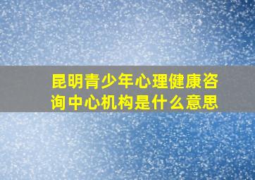 昆明青少年心理健康咨询中心机构是什么意思