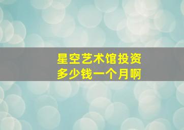 星空艺术馆投资多少钱一个月啊