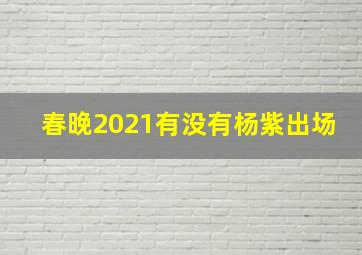 春晚2021有没有杨紫出场