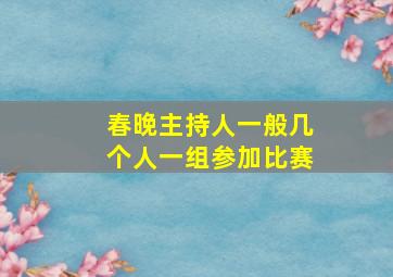 春晚主持人一般几个人一组参加比赛