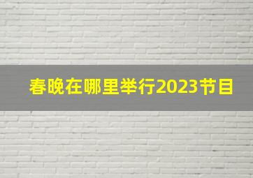 春晚在哪里举行2023节目