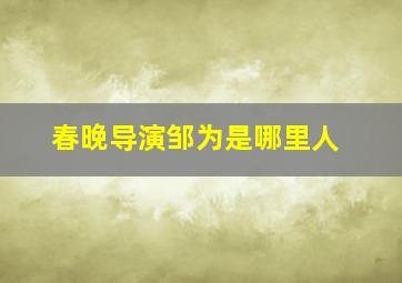 春晚导演邹为是哪里人