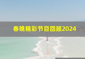 春晚精彩节目回顾2024