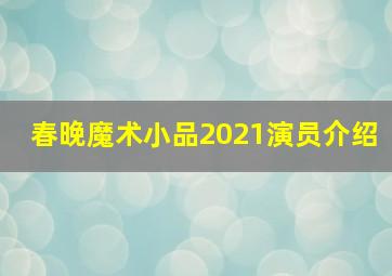 春晚魔术小品2021演员介绍