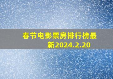 春节电影票房排行榜最新2024.2.20