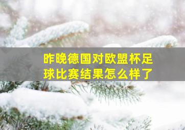 昨晚德国对欧盟杯足球比赛结果怎么样了