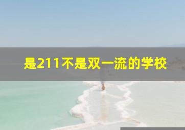 是211不是双一流的学校