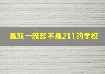 是双一流却不是211的学校