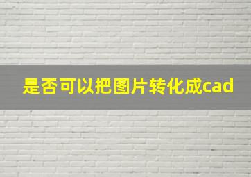 是否可以把图片转化成cad