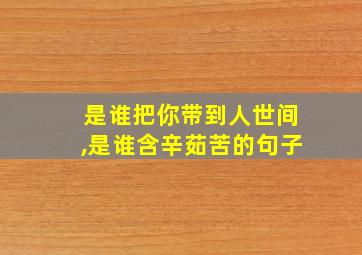 是谁把你带到人世间,是谁含辛茹苦的句子