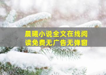 晨曦小说全文在线阅读免费无广告无弹窗