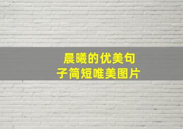 晨曦的优美句子简短唯美图片