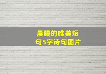 晨曦的唯美短句5字诗句图片