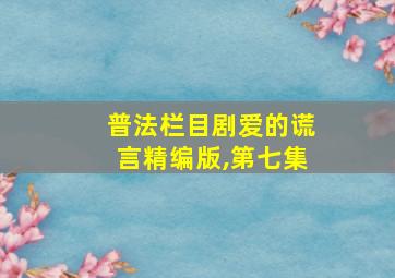 普法栏目剧爱的谎言精编版,第七集