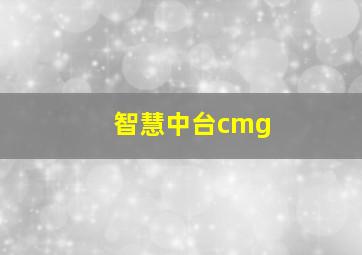 智慧中台cmg