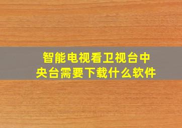 智能电视看卫视台中央台需要下载什么软件