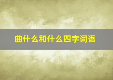 曲什么和什么四字词语