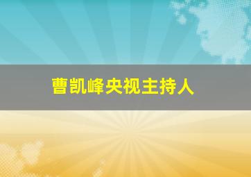 曹凯峰央视主持人