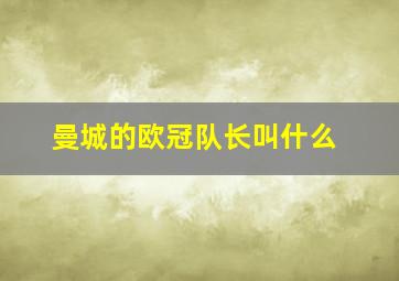 曼城的欧冠队长叫什么