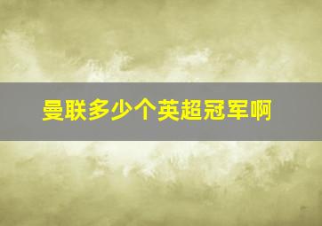 曼联多少个英超冠军啊