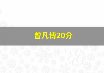 曾凡博20分