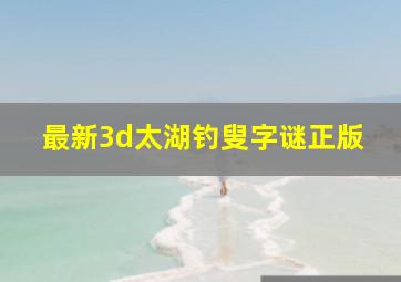 最新3d太湖钓叟字谜正版