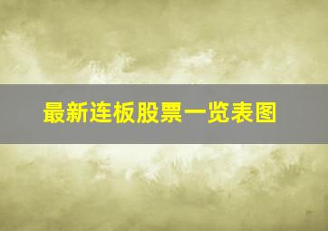 最新连板股票一览表图