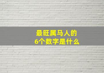 最旺属马人的6个数字是什么