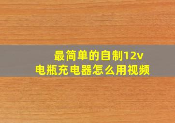 最简单的自制12v电瓶充电器怎么用视频