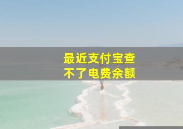 最近支付宝查不了电费余额