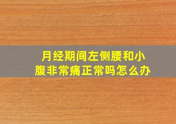 月经期间左侧腰和小腹非常痛正常吗怎么办