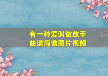 有一种爱叫做放手曲谱简谱图片视频