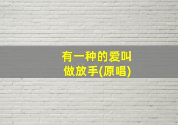 有一种的爱叫做放手(原唱)