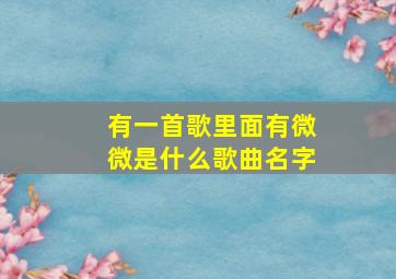 有一首歌里面有微微是什么歌曲名字