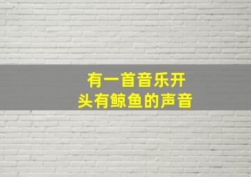 有一首音乐开头有鲸鱼的声音