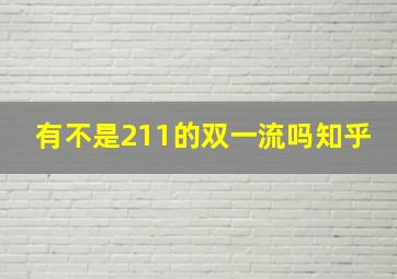 有不是211的双一流吗知乎