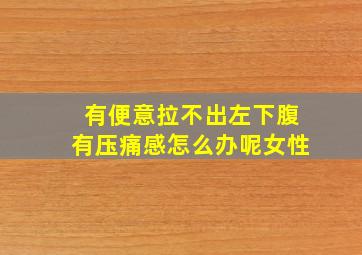 有便意拉不出左下腹有压痛感怎么办呢女性