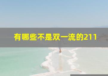 有哪些不是双一流的211