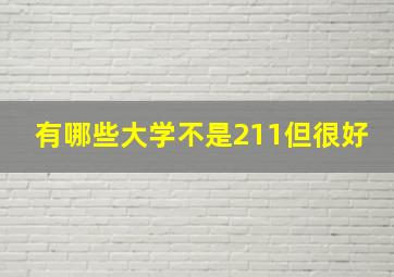 有哪些大学不是211但很好