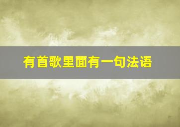 有首歌里面有一句法语