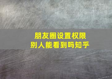 朋友圈设置权限别人能看到吗知乎