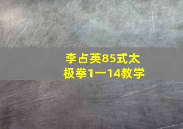 李占英85式太极拳1一14教学