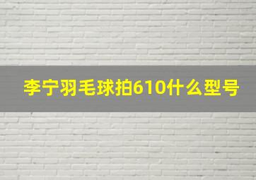 李宁羽毛球拍610什么型号