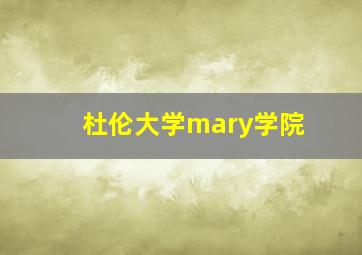 杜伦大学mary学院