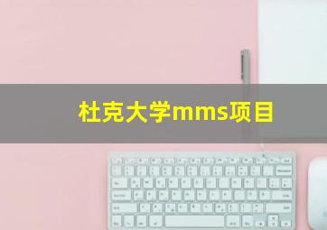 杜克大学mms项目