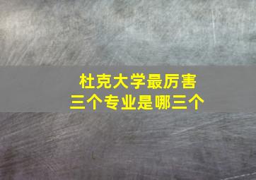 杜克大学最厉害三个专业是哪三个