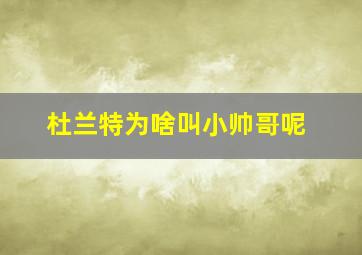 杜兰特为啥叫小帅哥呢