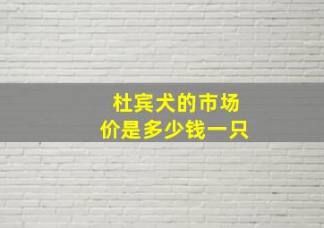 杜宾犬的市场价是多少钱一只