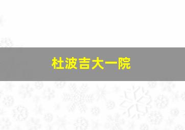 杜波吉大一院