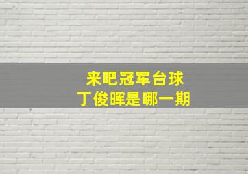 来吧冠军台球丁俊晖是哪一期